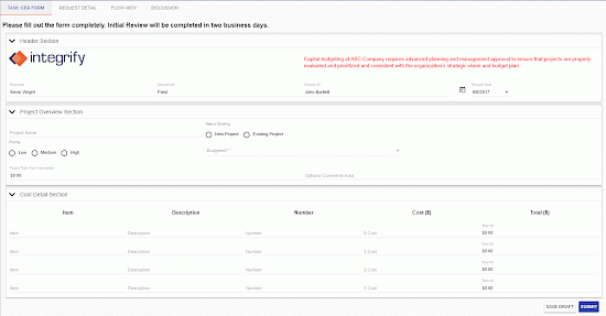 capex request form