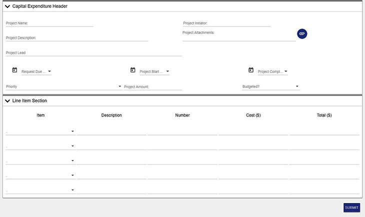 capex form (capital expenditure request form)