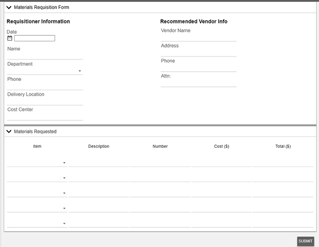 requisition form